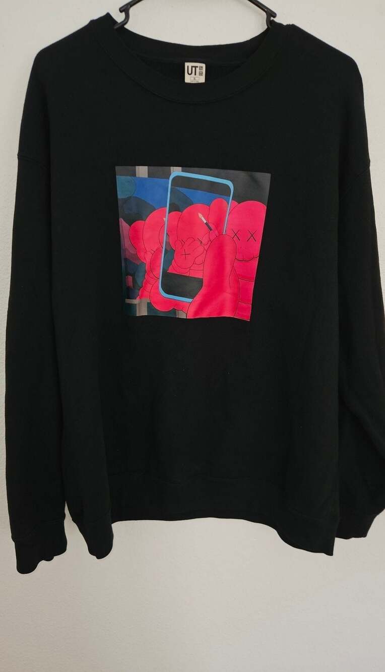 Uniqlo KAWS + Warhol Graphic Crewneck Sweatshirt Black